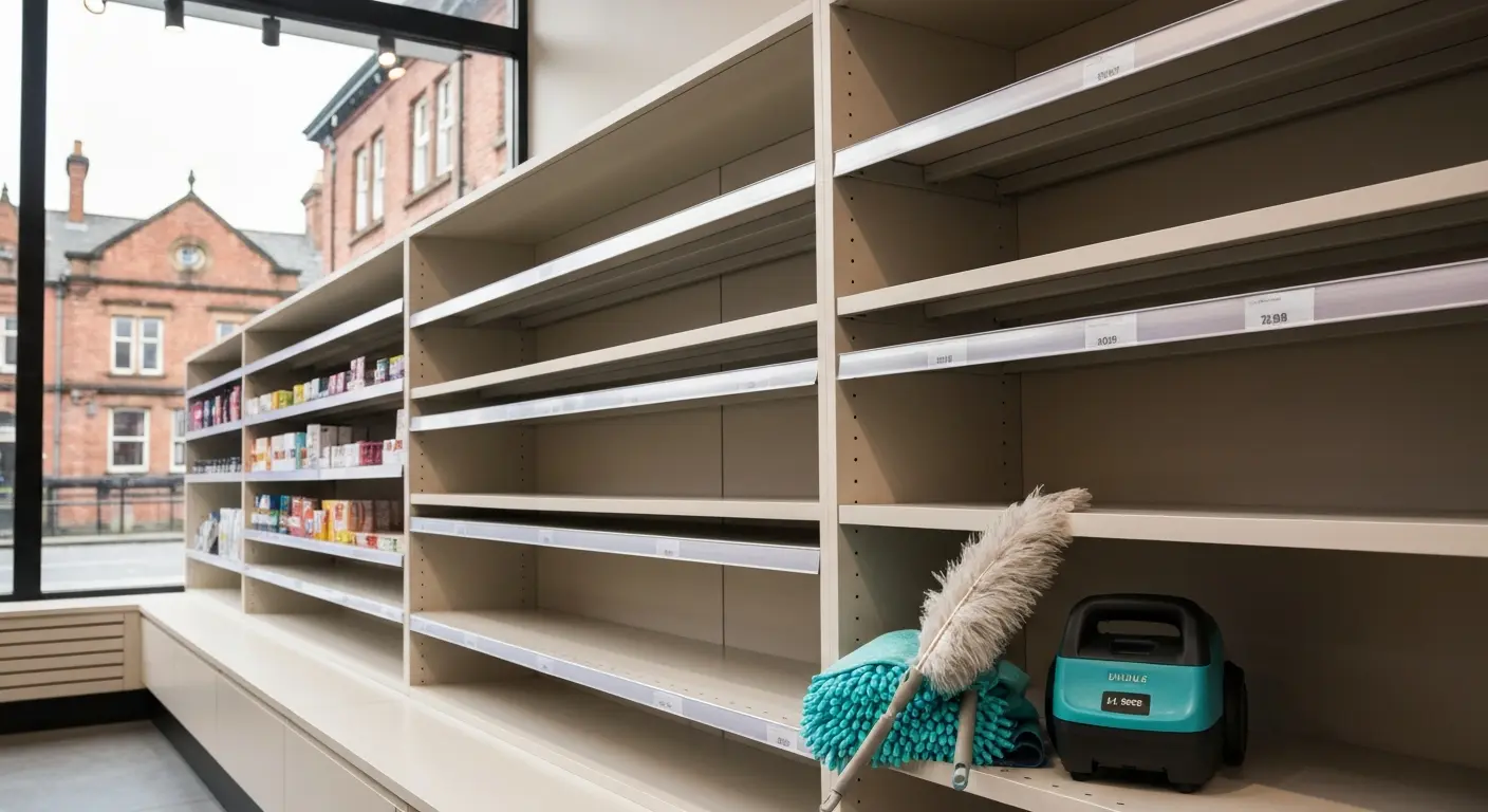 Shelf cleaning and dusting
