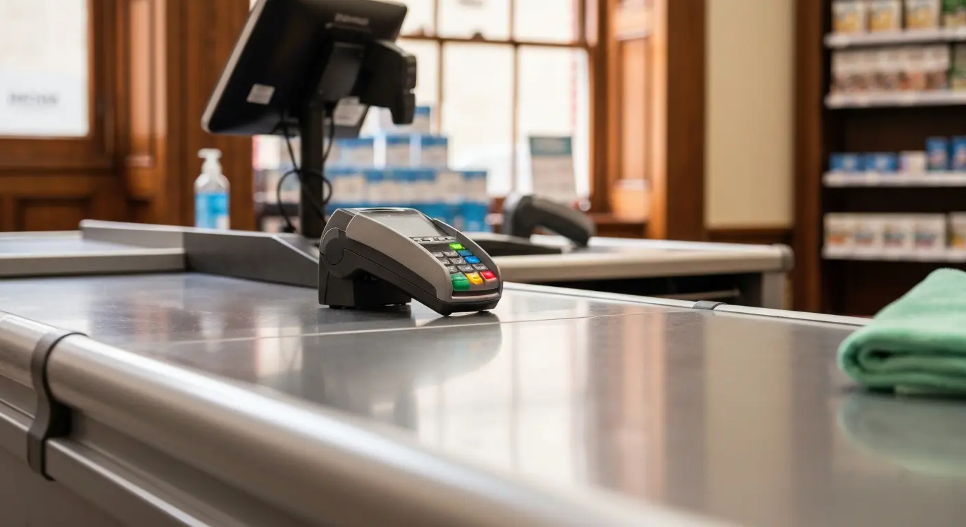 Clean retail checkout area