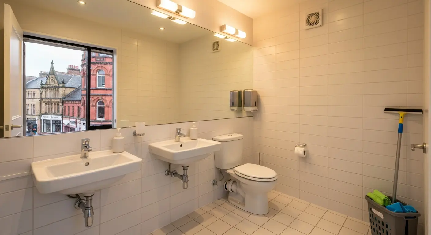 Clean retail restroom