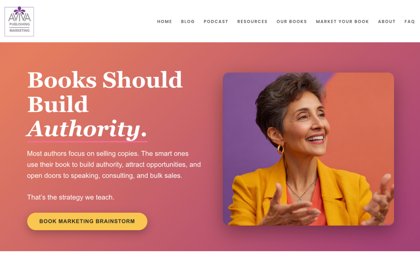 Screenshot of Aviva Publishing & Marketing website