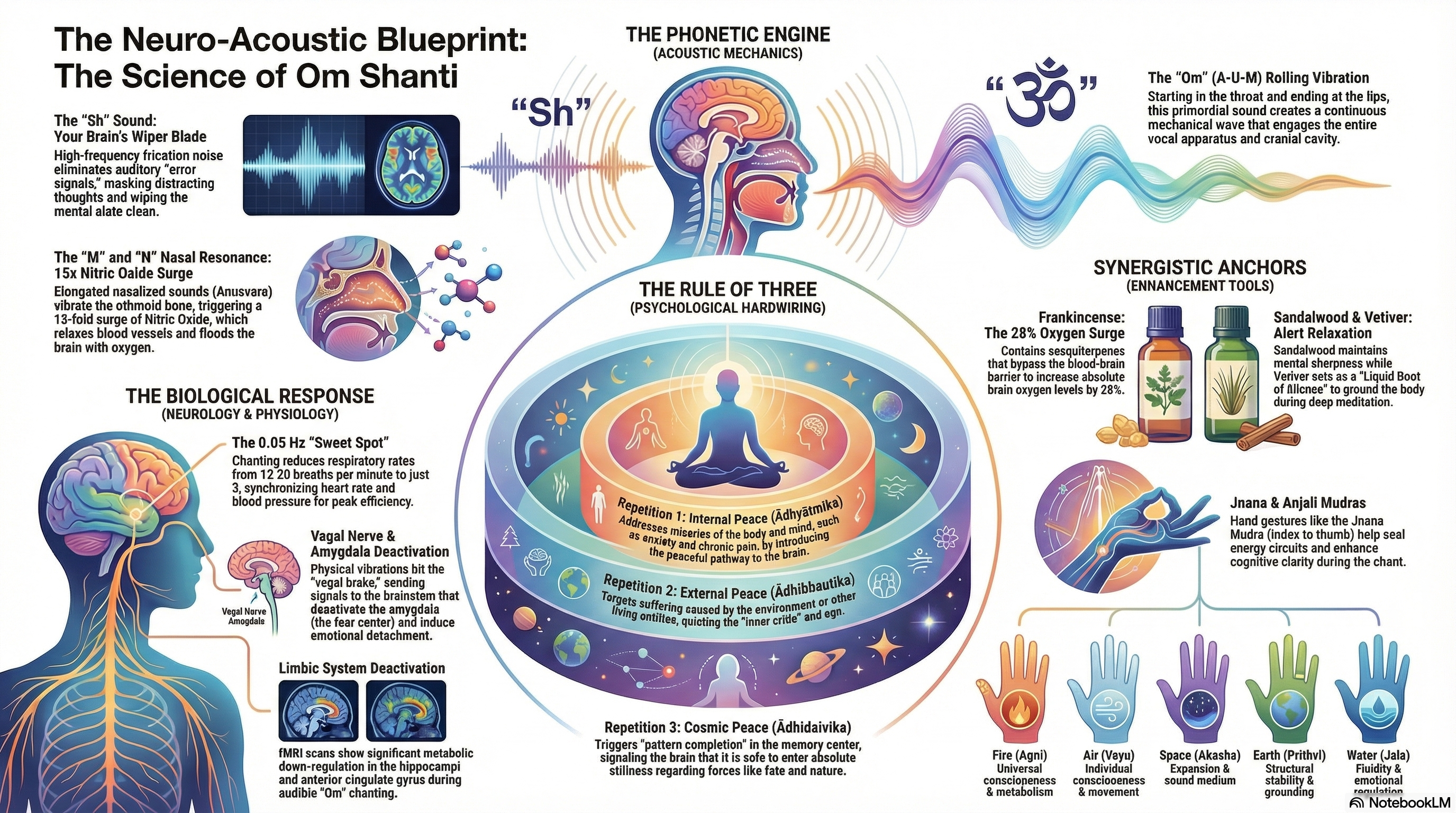 The Science and Spirit of Om Shanti Infographic