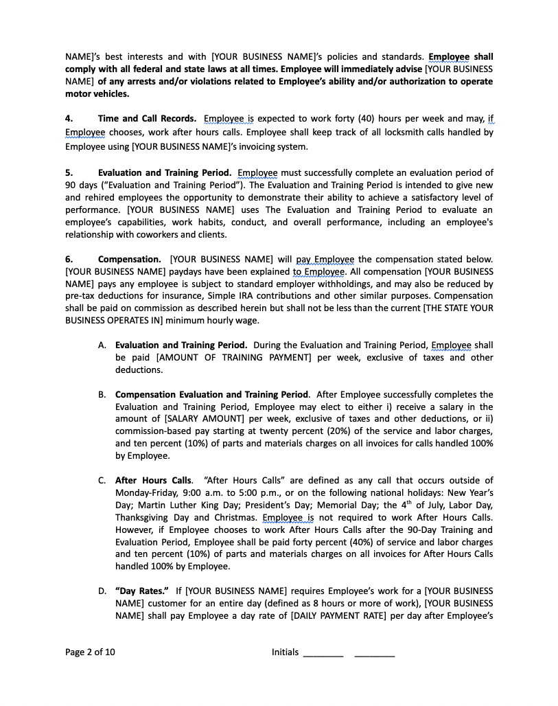 Example Employment Contract 2