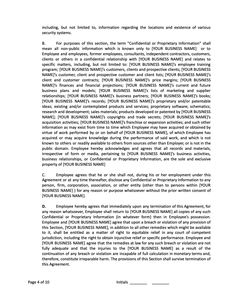 Example Employment Contract 4