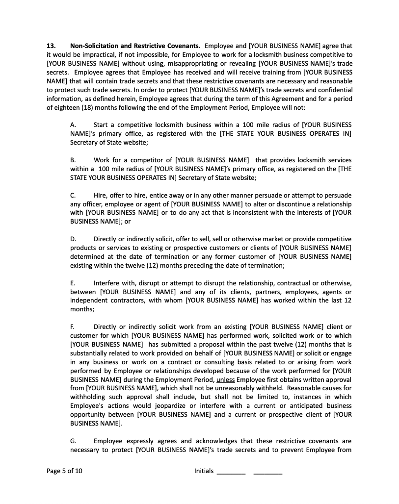 Example Employment Contract 5