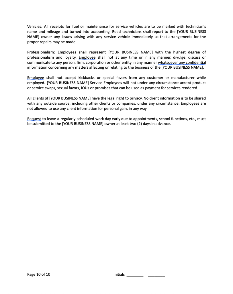Example Employment Contract 10