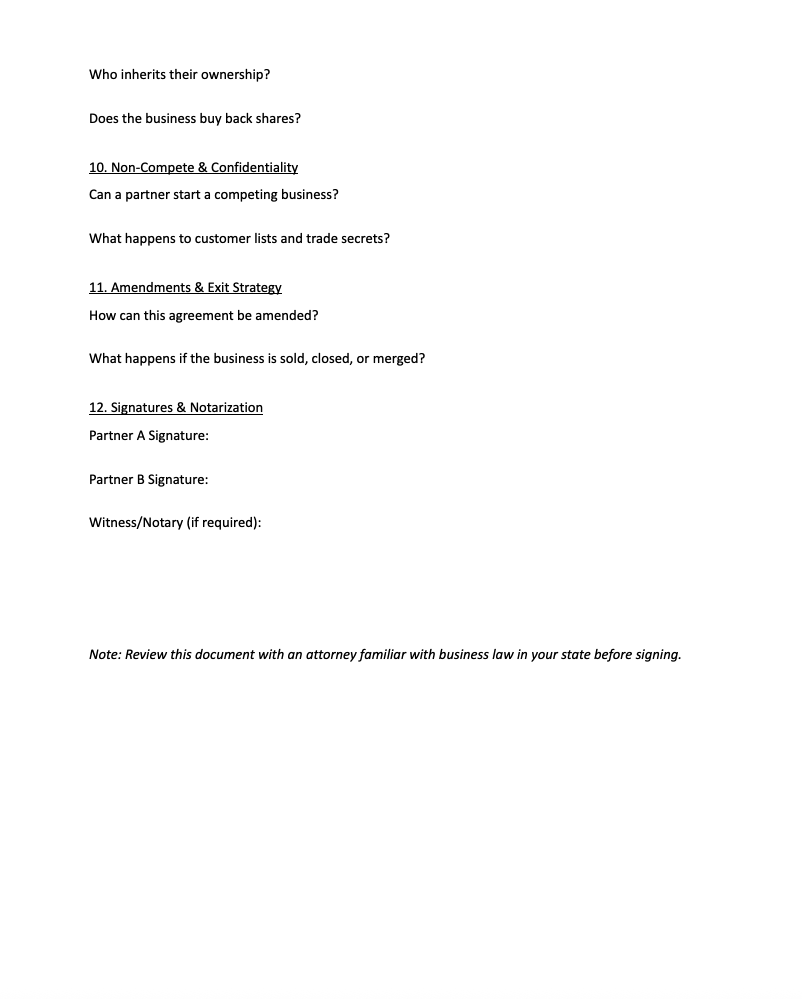 Sample Business Partnerships Agreement 3