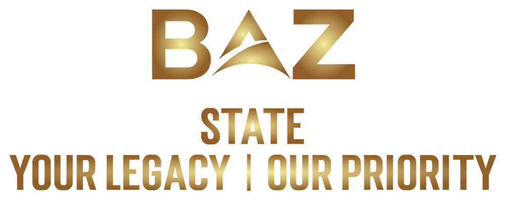 BAZ STATE Logo - Providing Insurance and Mortgage Solutions