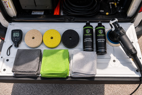 Paint correction tools and equipment used by GlossGenesis Detailing in North Lauderdale FL