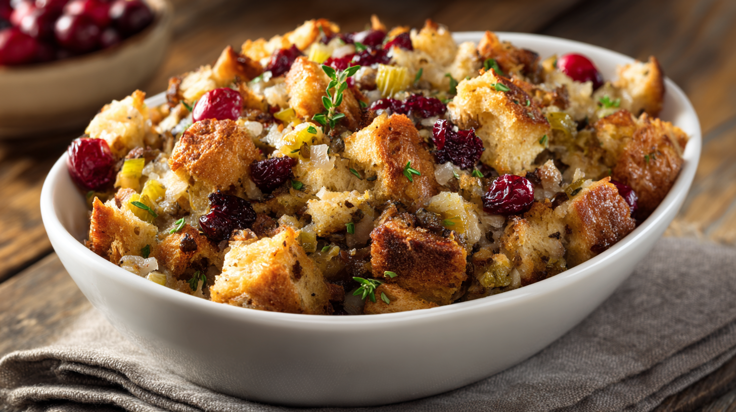 Sourdough stuffing with cranberries