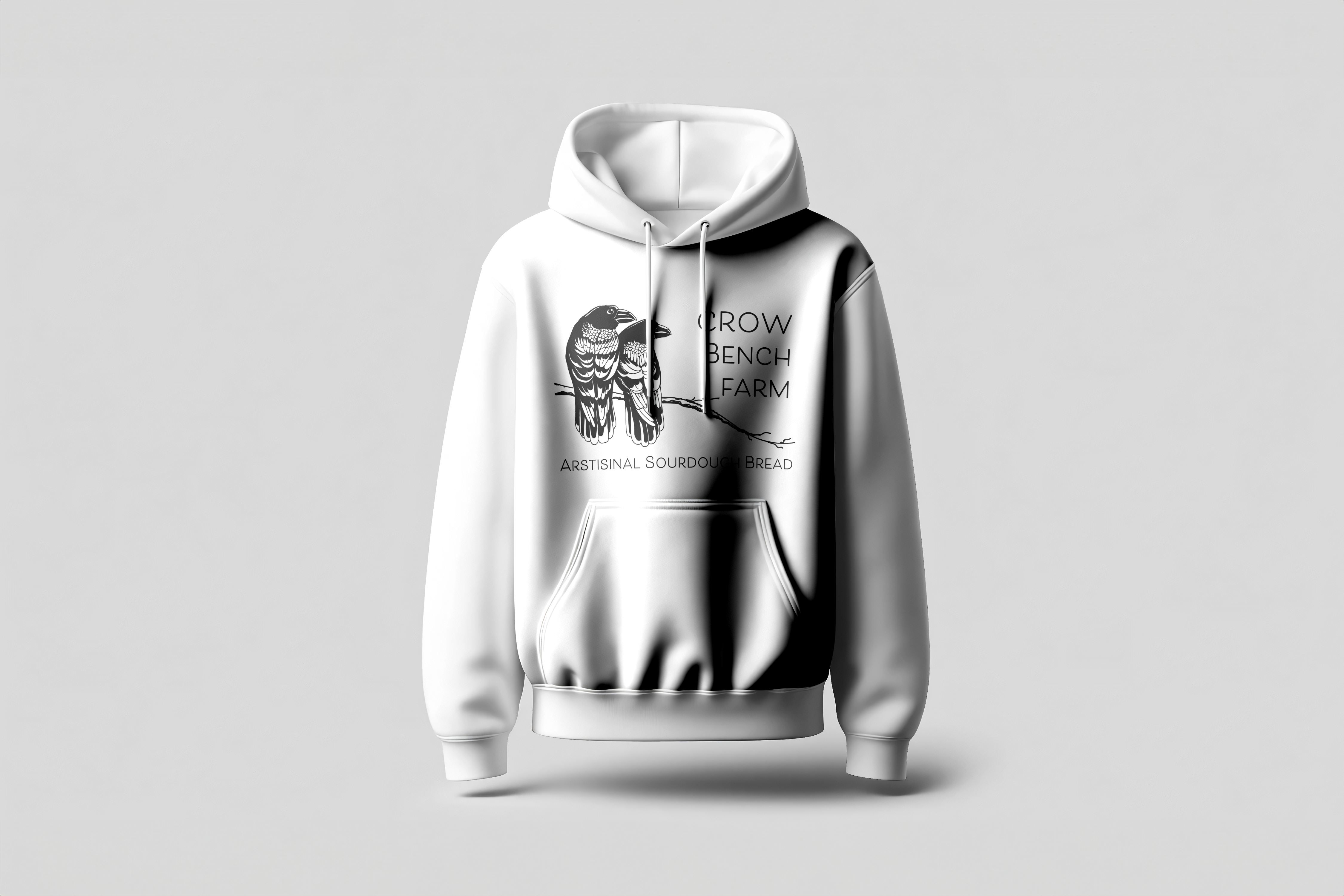 Crow Bench Farm Hoodie — White
