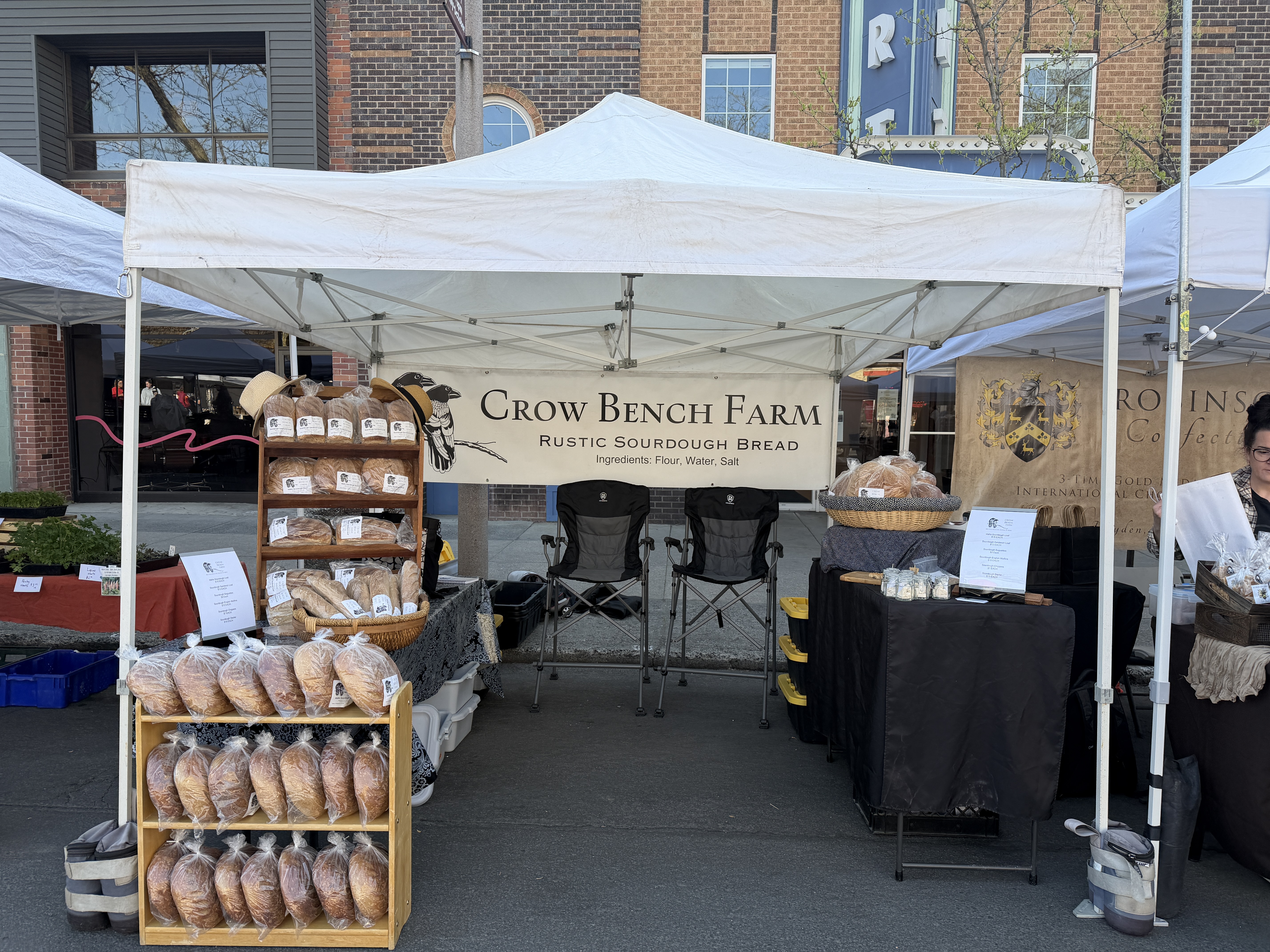 The Crow Bench Farm market booth