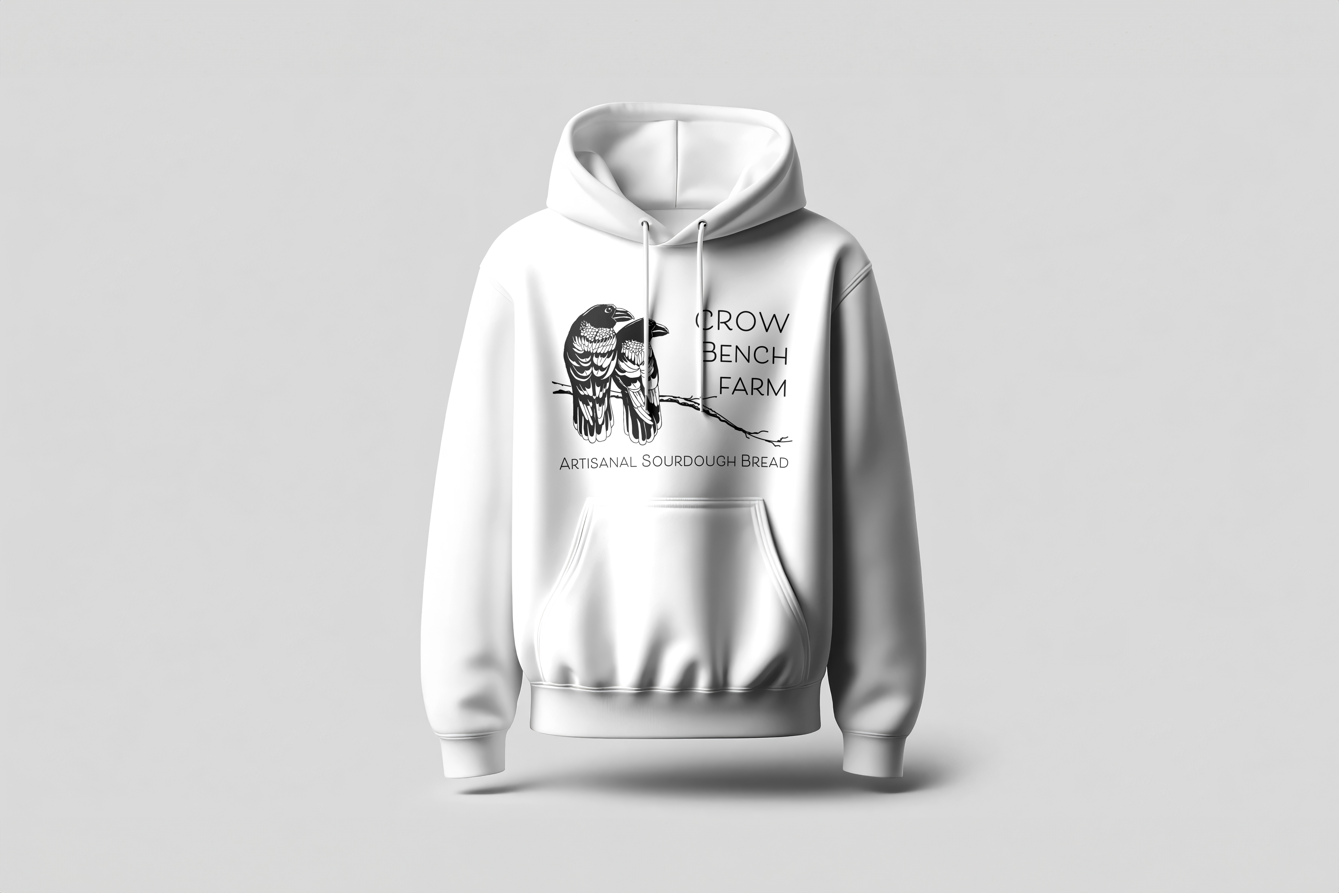 Crow Bench Farm Hoodie, White