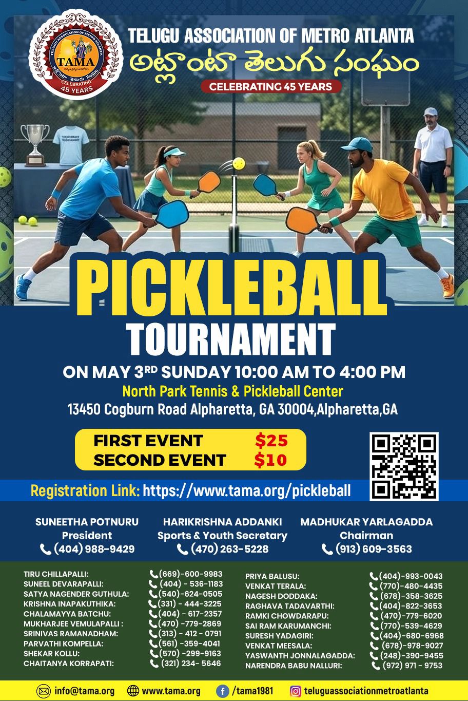 TAMA Pickleball Tournament Flyer
