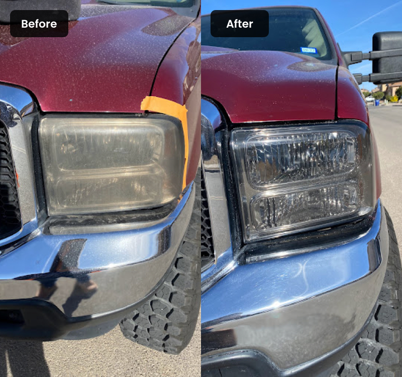 Truck Headlight Cleaning and Restoration Service