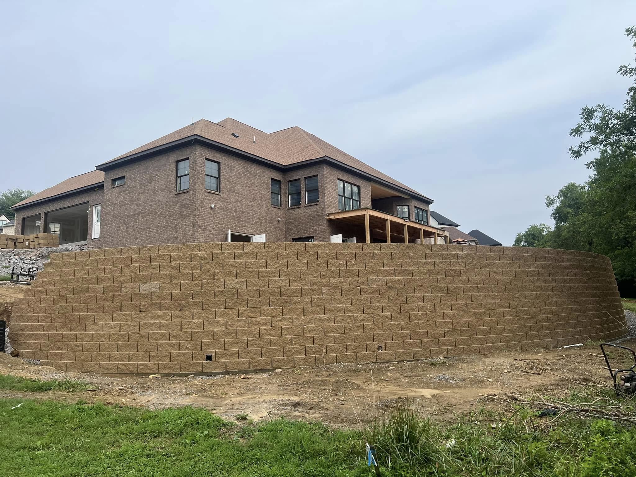 Retaining wall built by Blackburn Construction