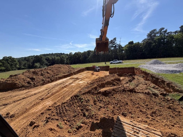 Residential excavation and site preparation by Blackburn Construction near Lebanon, TN