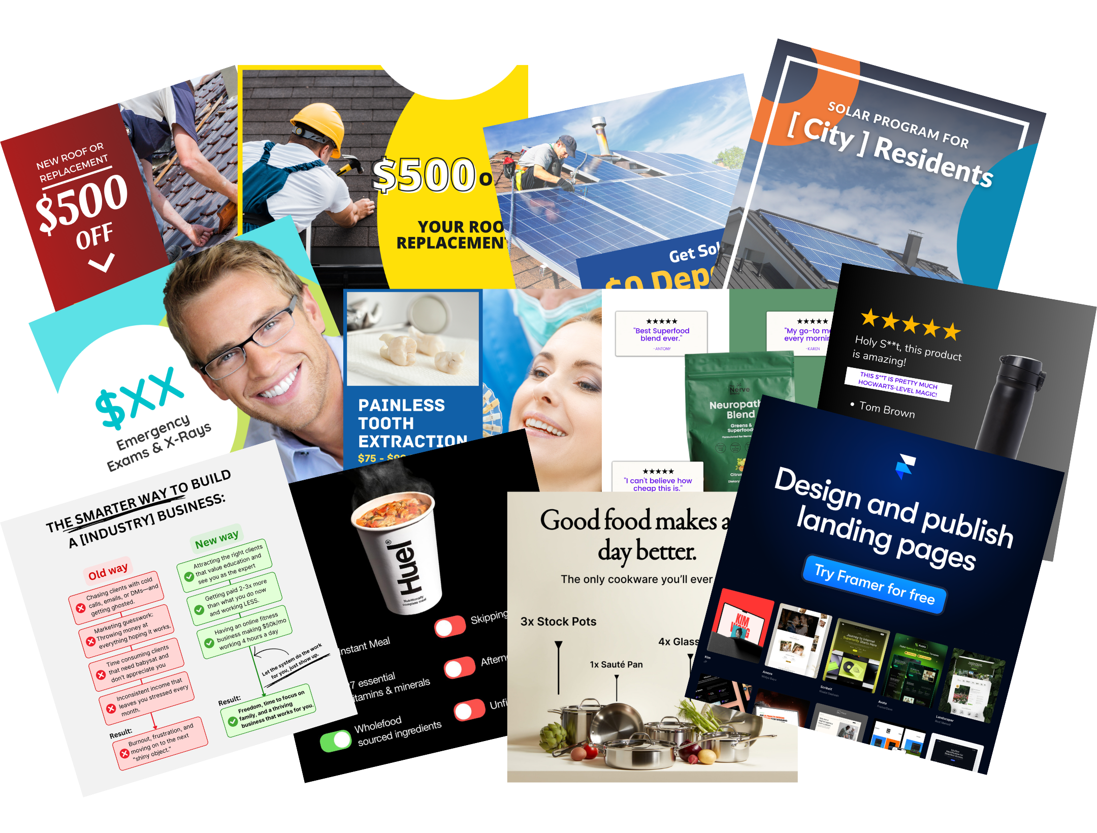 Sample of editable ad templates included