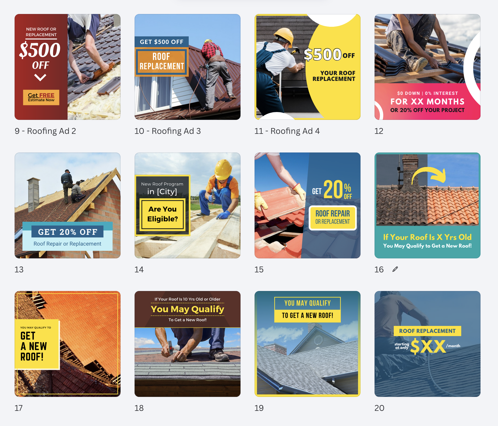 Roofing ad template preview