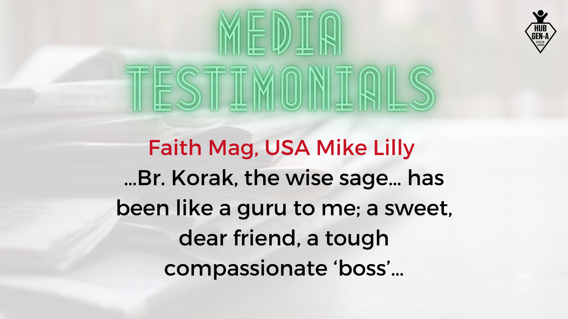 Client testimonial