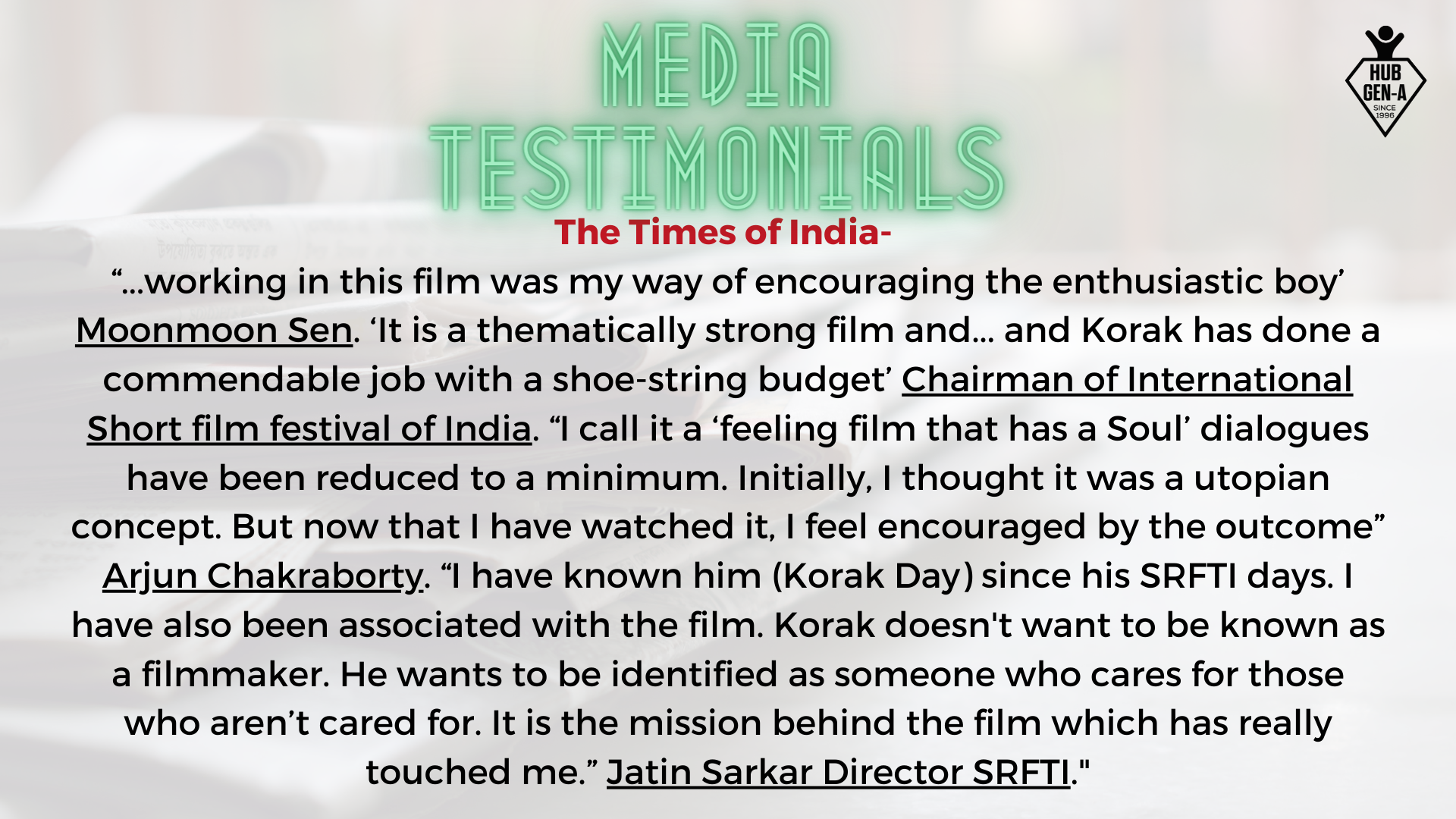 Client testimonial