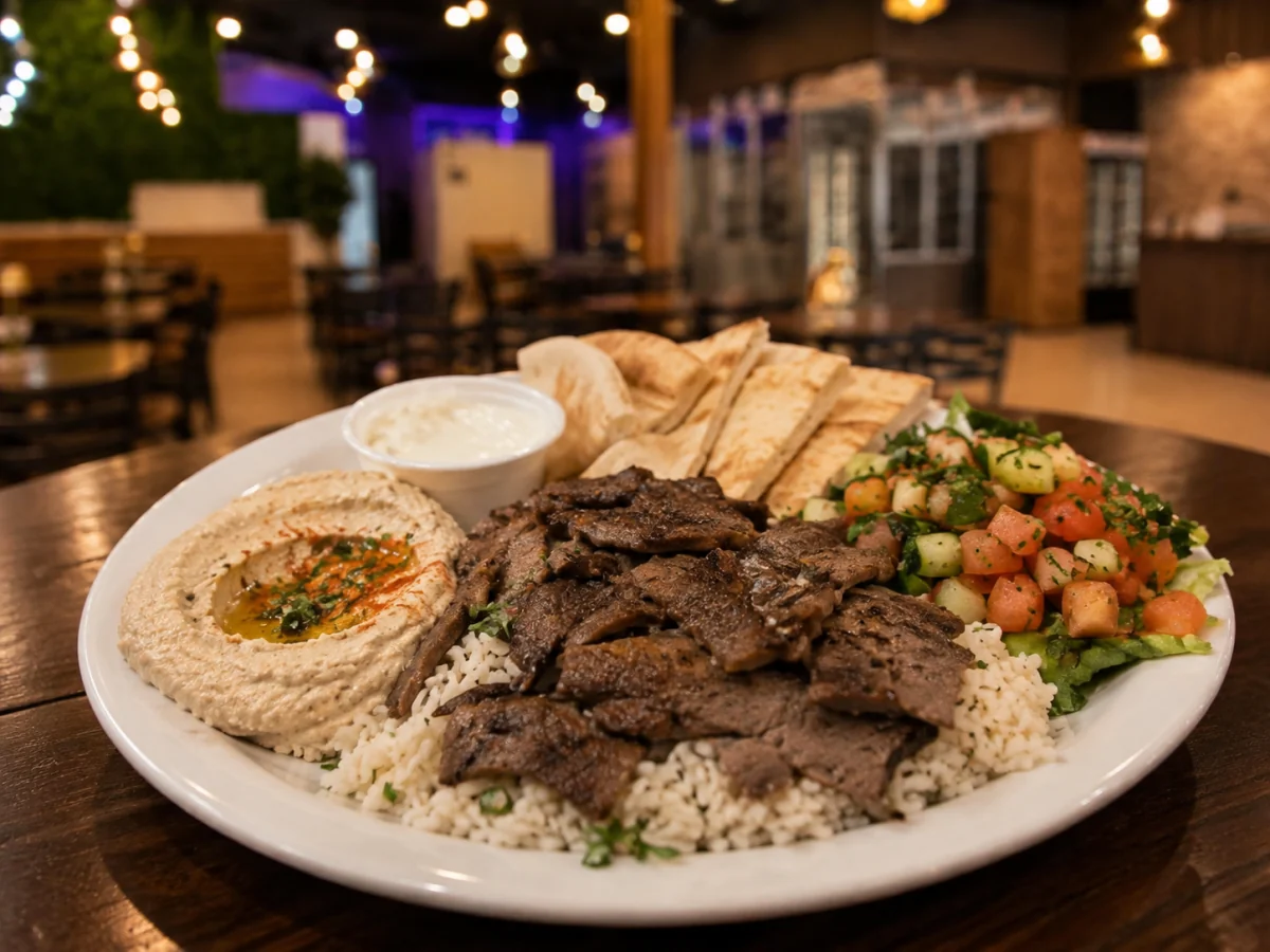 Beef Shawarma Platter at Pita House Big Bear Lake
