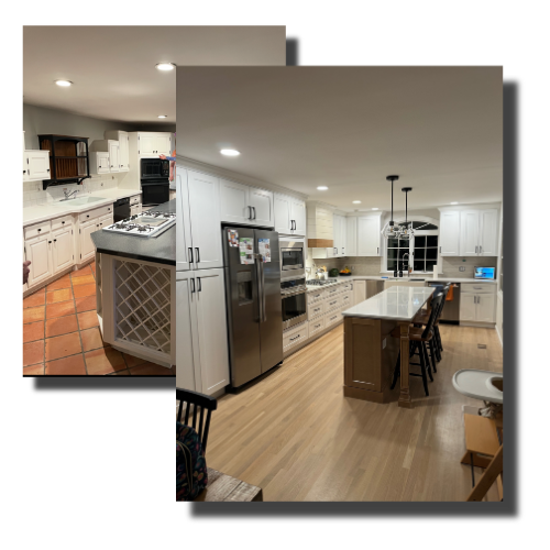 Before and After of a kitchen renovation in White Plains, Westchester, NY