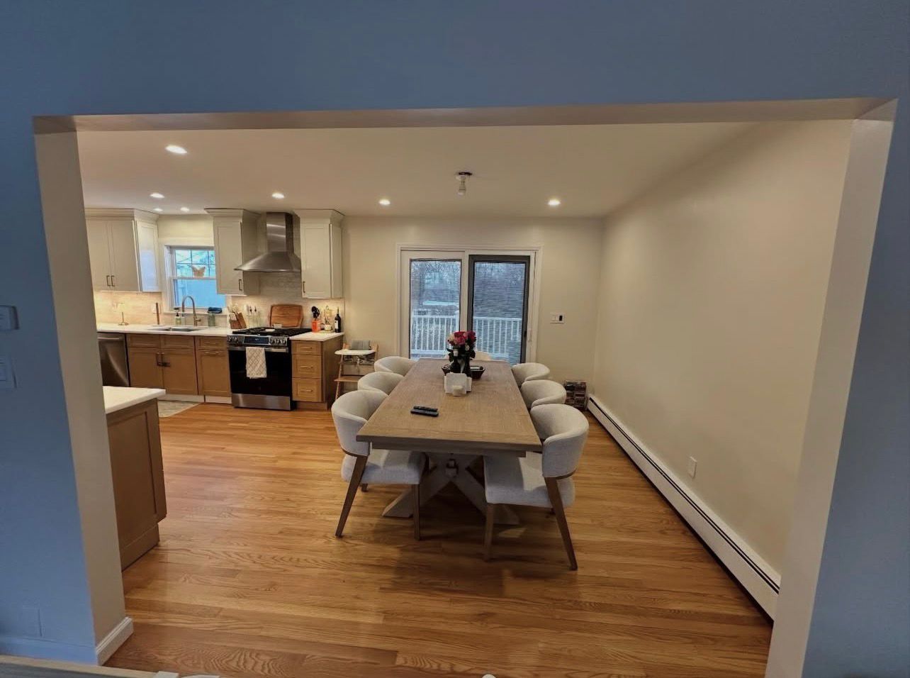 Open floor plan kitchen renovation in Westchester NY with improved flow and natural light