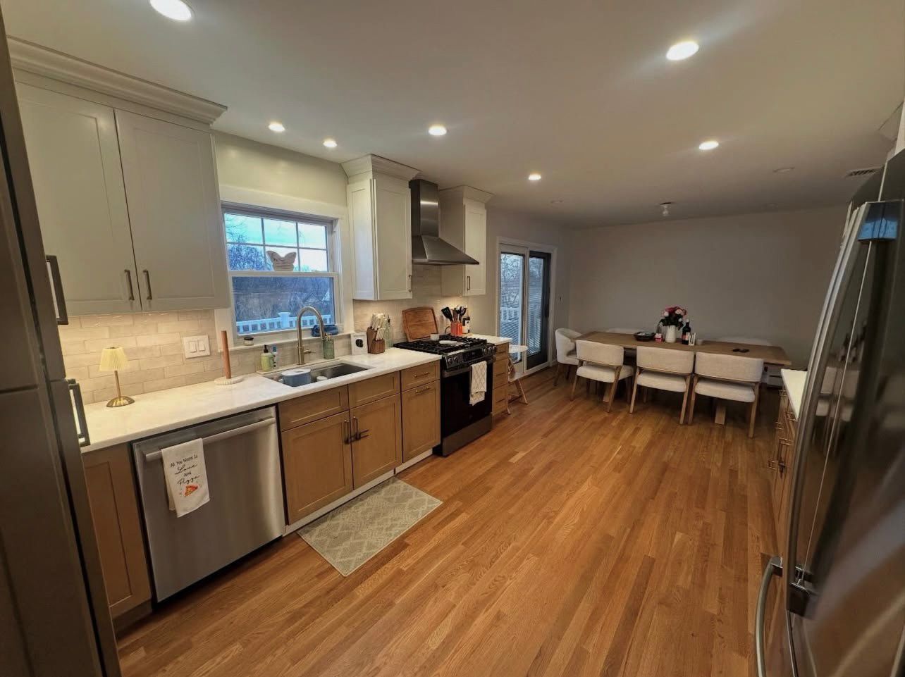 Open concept kitchen and first floor remodel in Thornwood NY after wall removal and layout redesign
