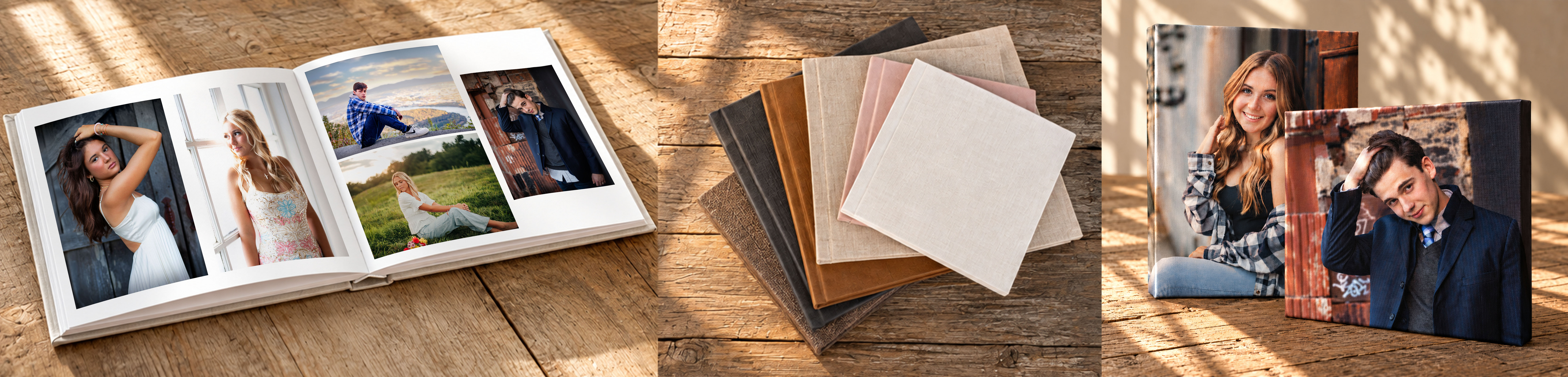 Senior photography heirloom albums and print product options
