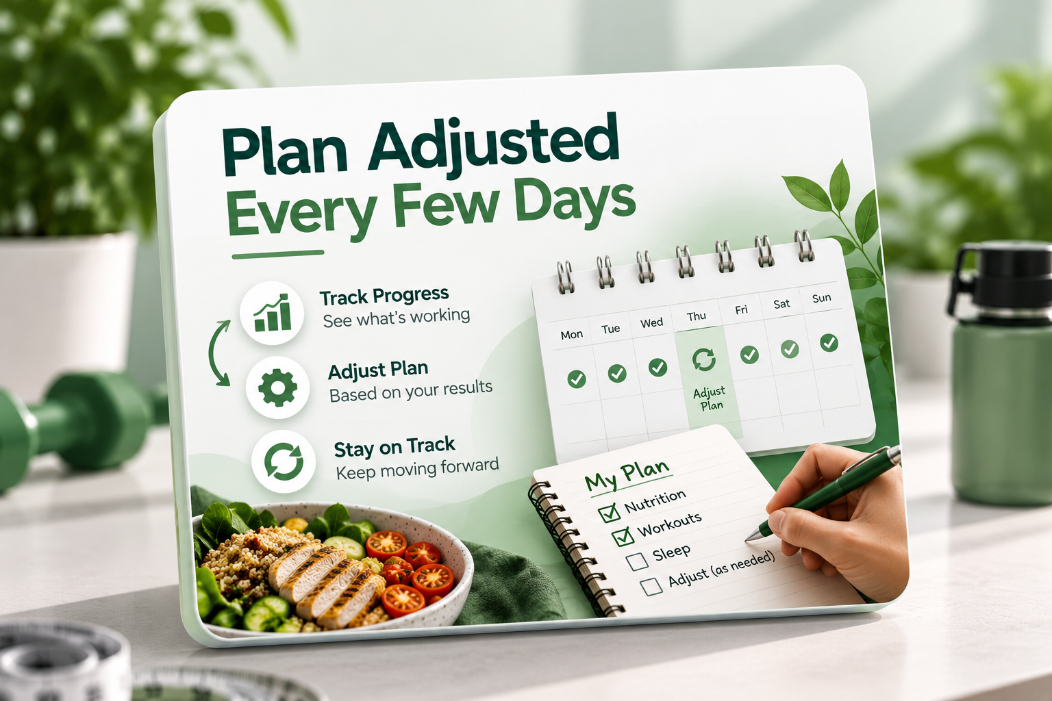 Plan Adjusted Every Few Days mockup