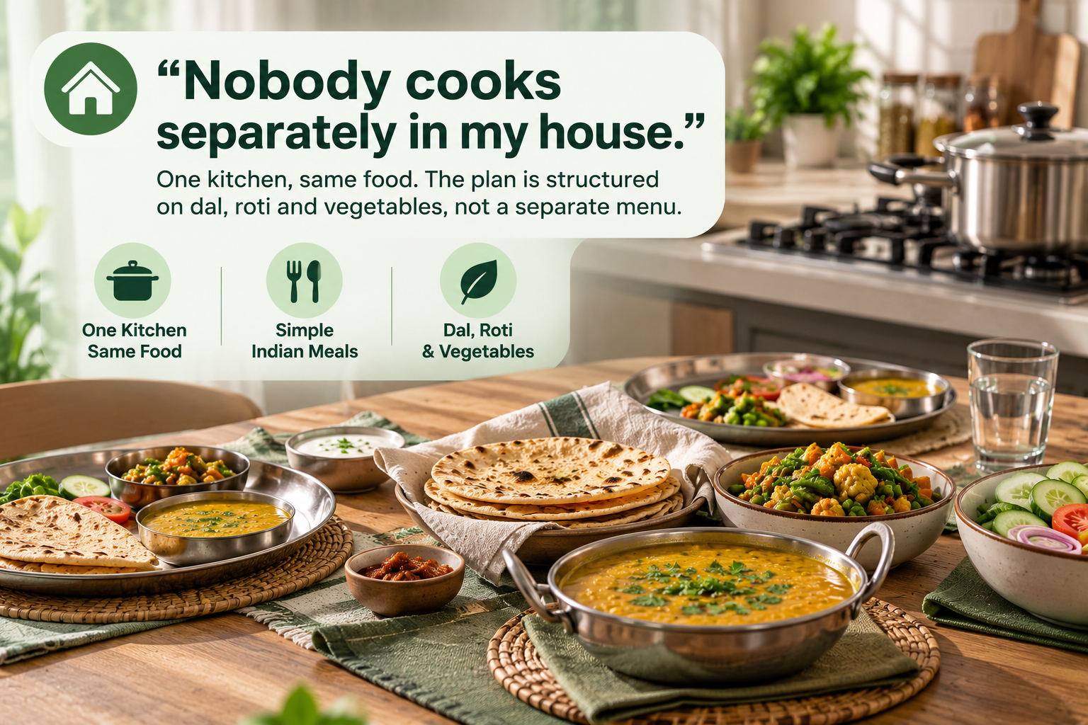 Nobody cooks separately in my house