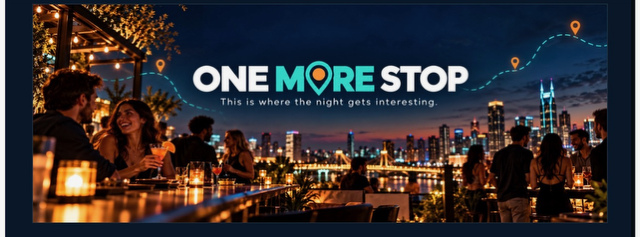 One More Stop neon city graphic
