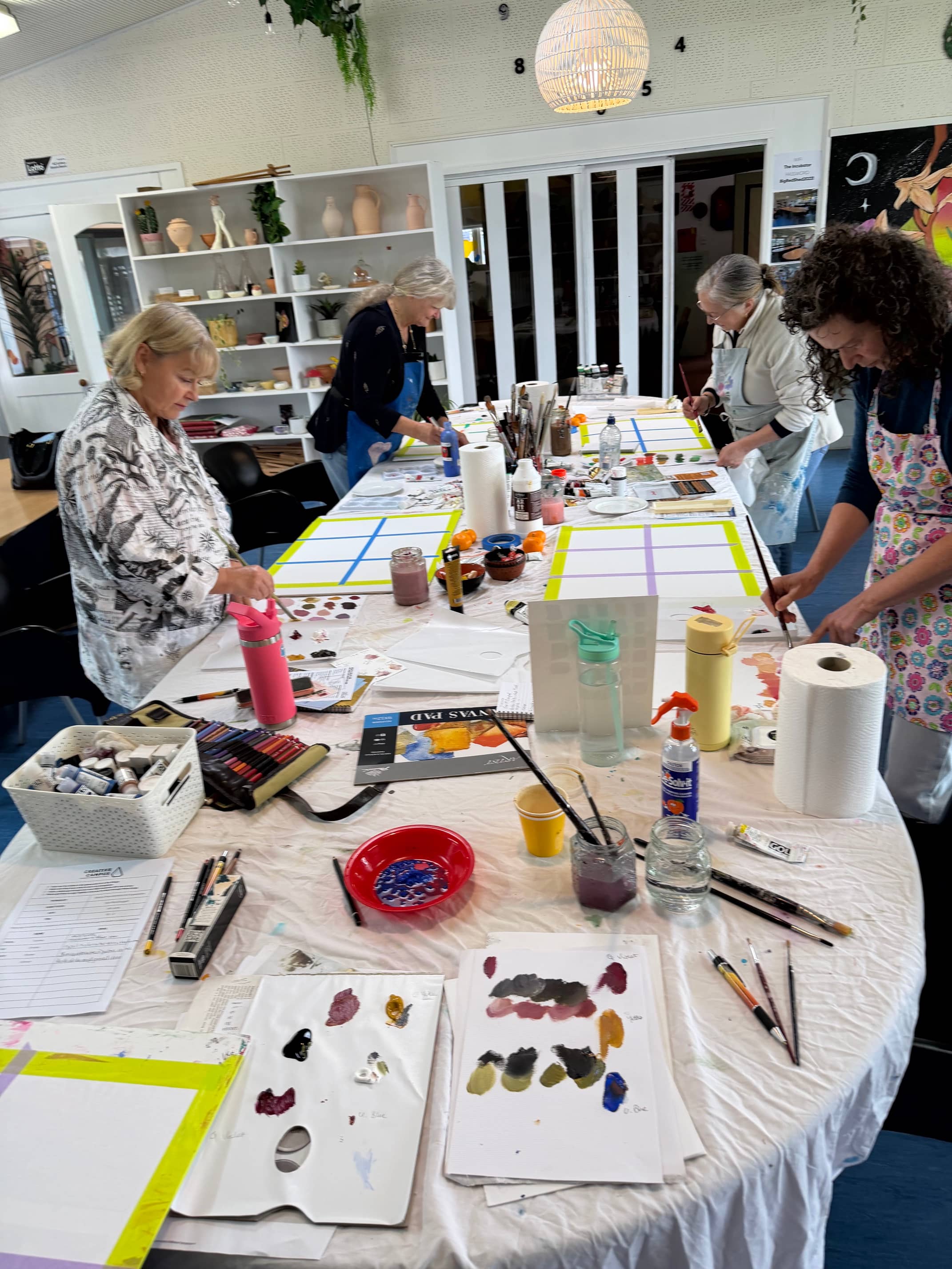 Morning painting session at The Incubator on Day 2