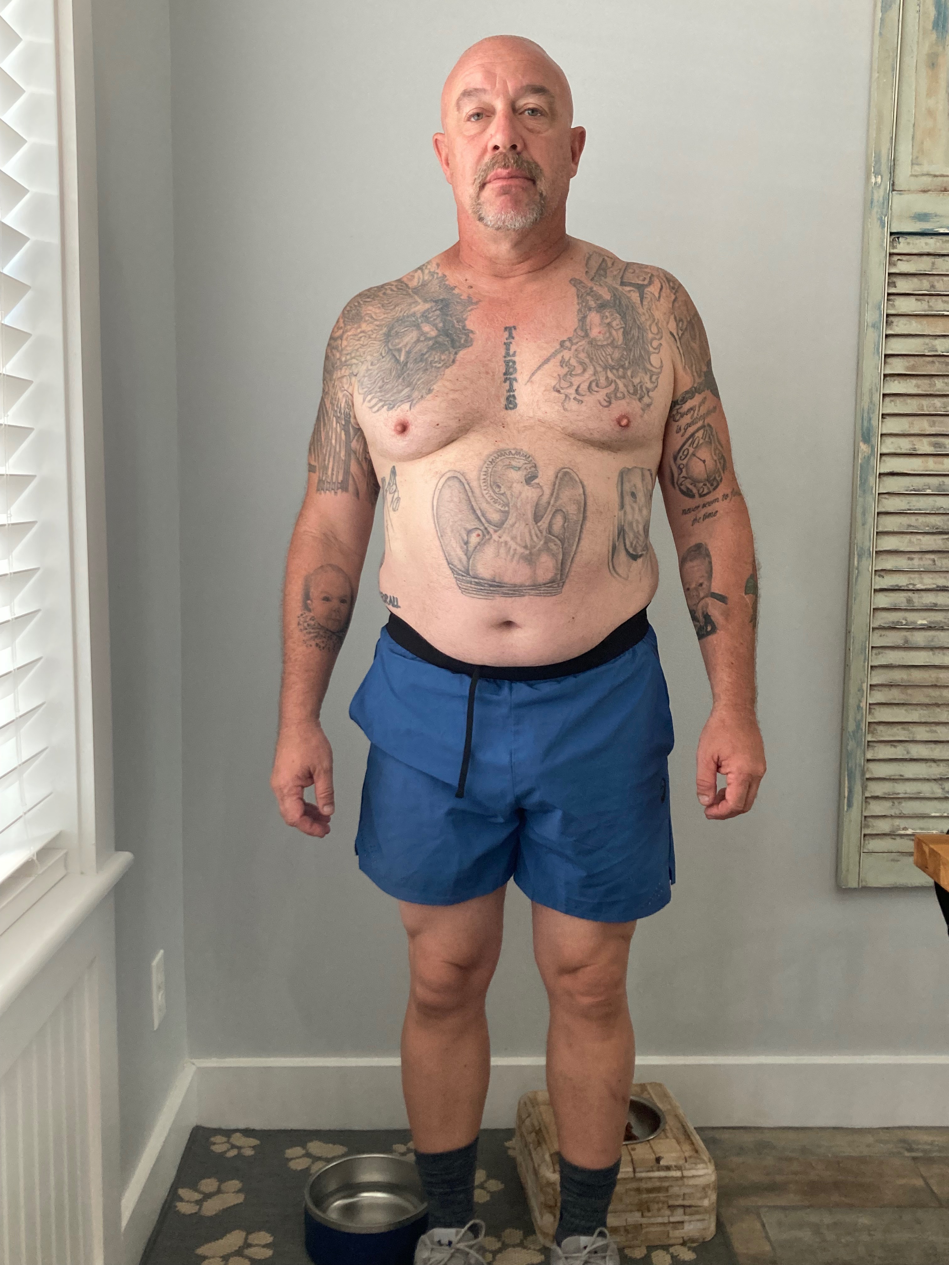John before GymForce — 215 lbs, 34% body fat