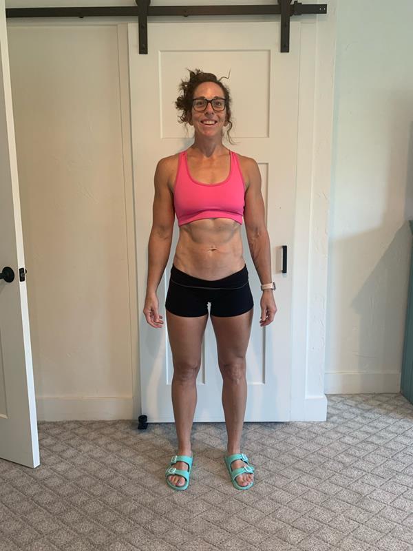 Liz after GymForce — 145 lbs, body recomposition