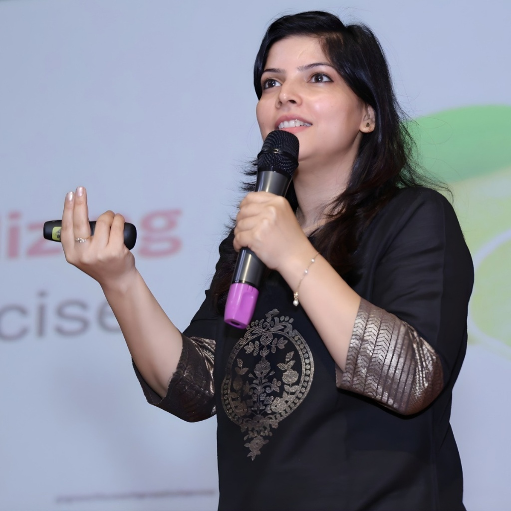 Receiving Award Trophy on Stage
