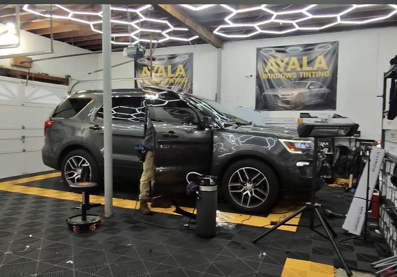 Dark SUV during service at Ayala