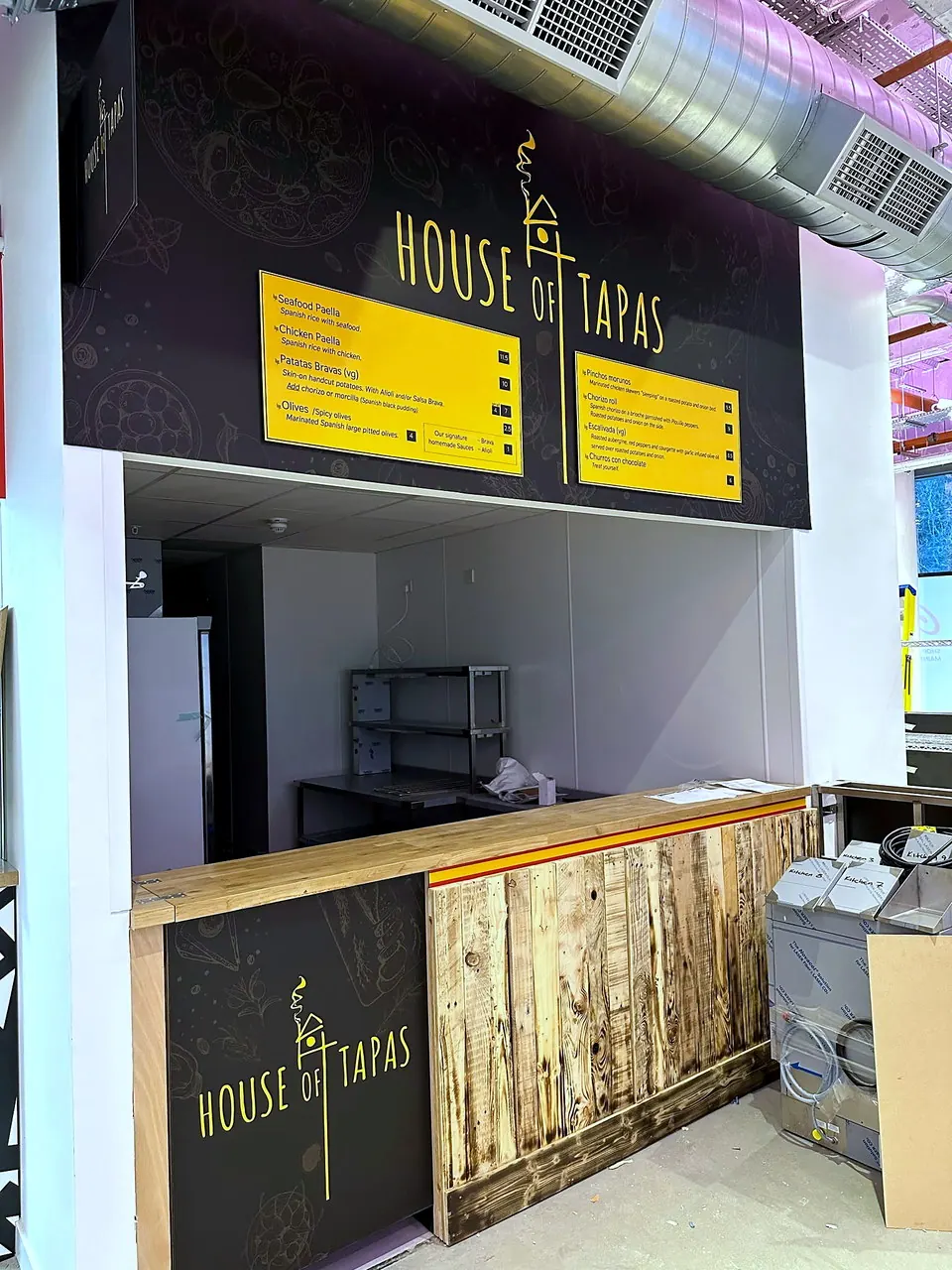 The House of Tapas counter, one of ten independent kitchens at Edinburgh Street Food.