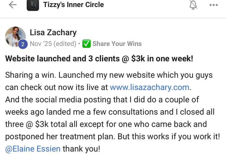 Screenshot of a student win