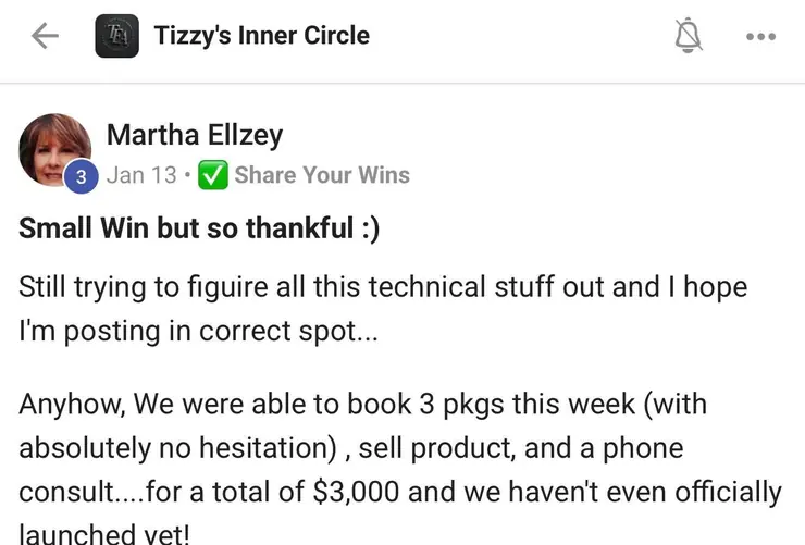 Screenshot of a student win