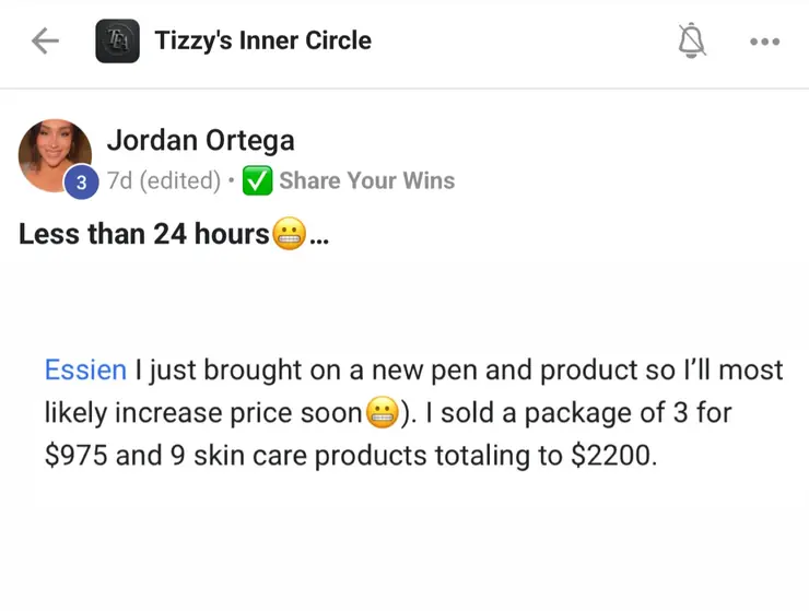 Screenshot of a student win