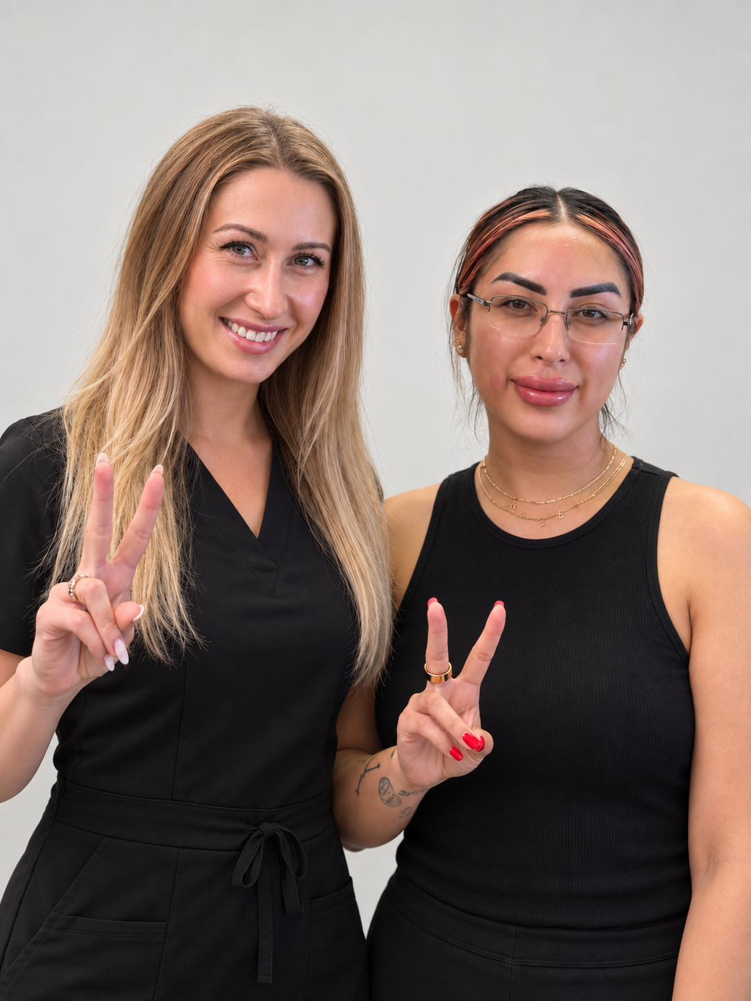 Iryna with a happy client