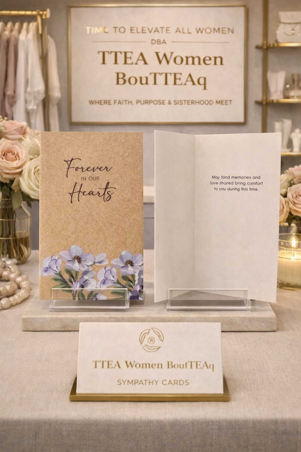 Forever in our hearts sympathy card