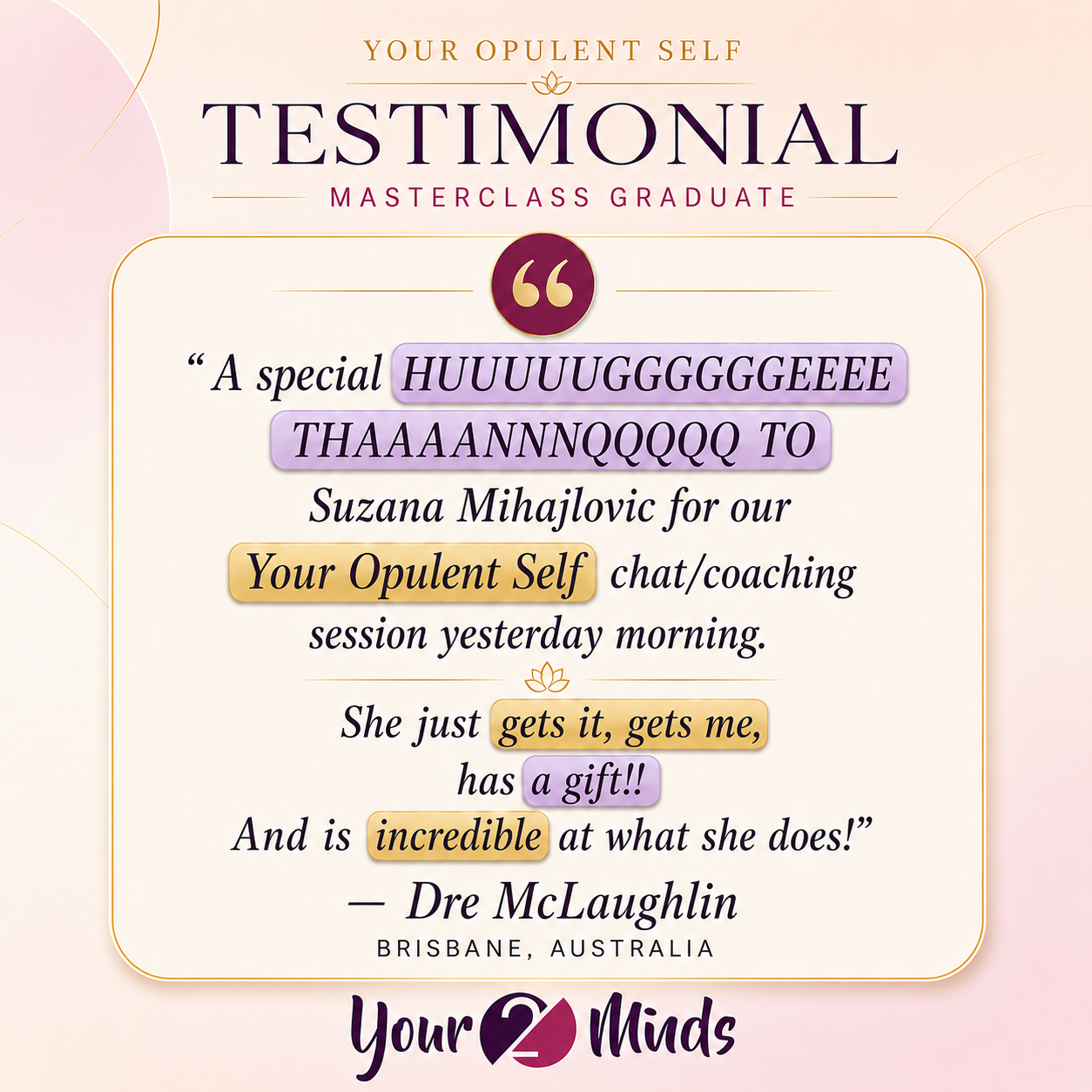 Your2Minds client testimonial 5