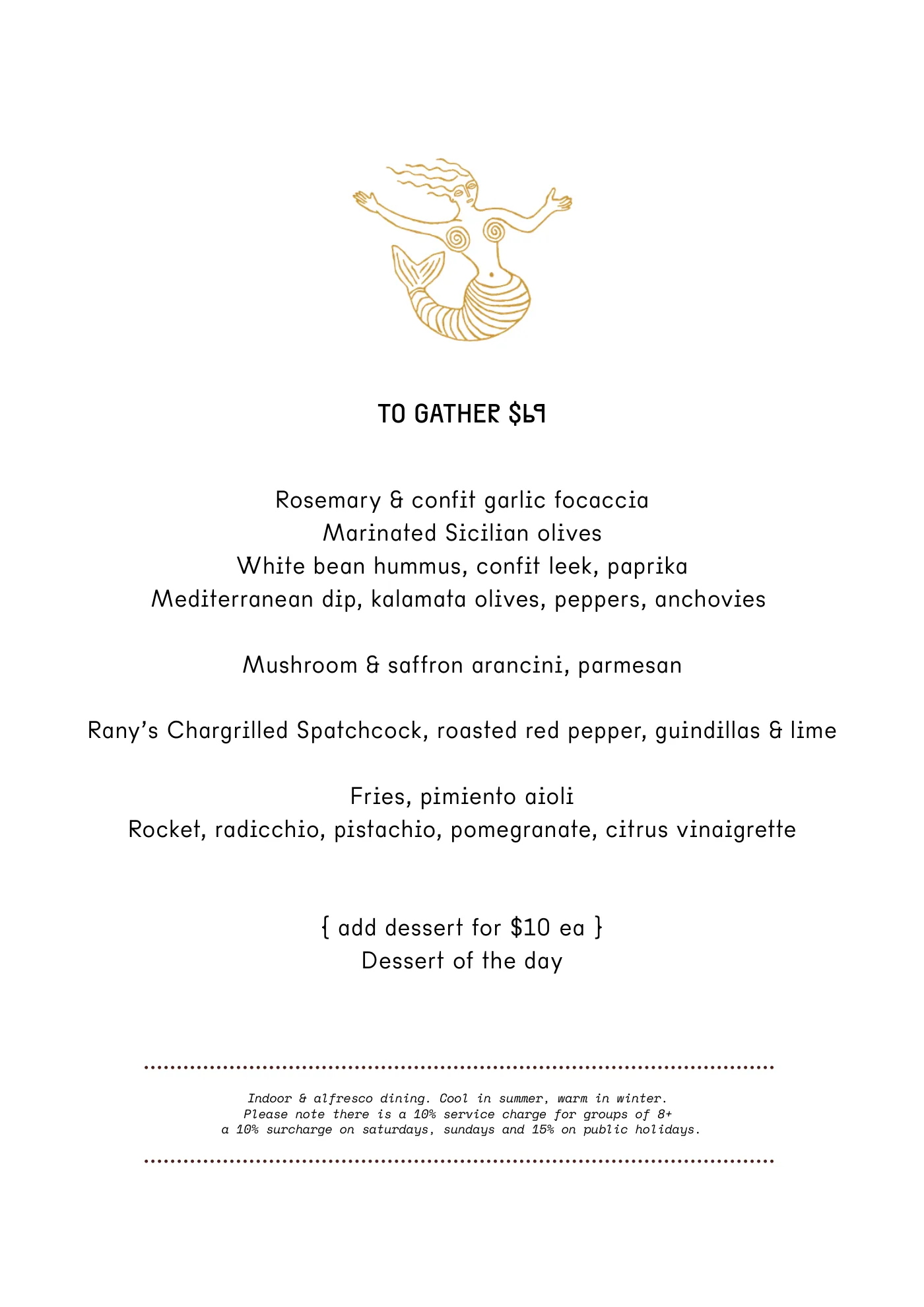 Elvina To Gather set menu, $69 per person