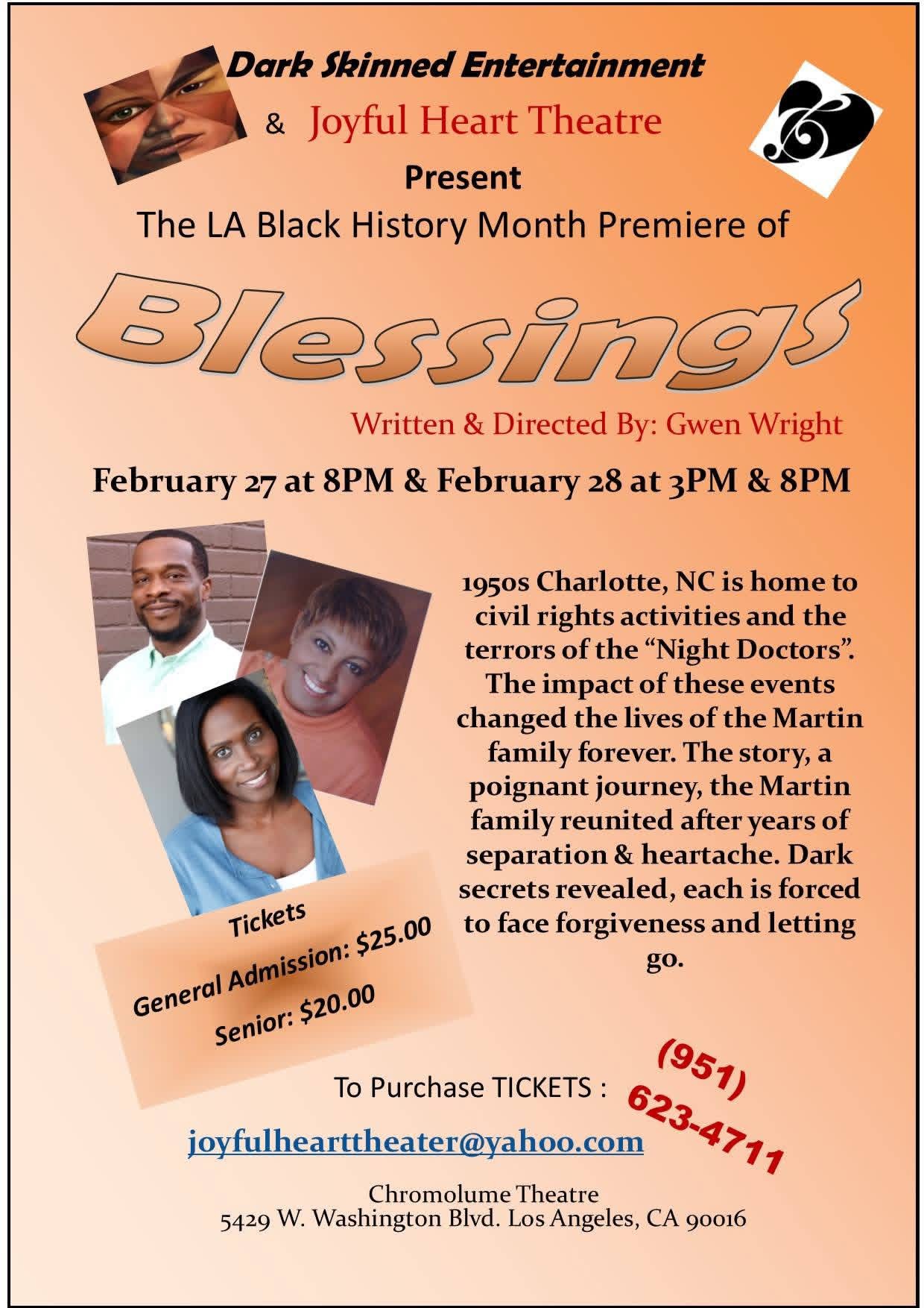 Blessings stage production poster