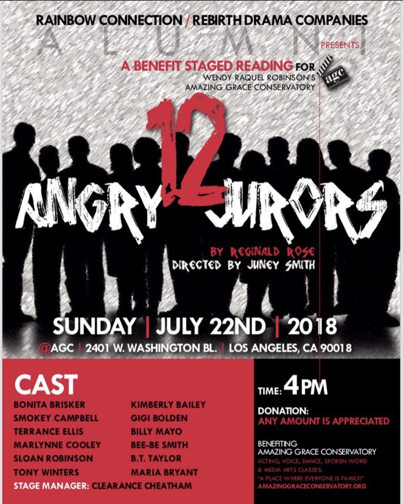 12 Angry Jurors benefit staged reading production poster