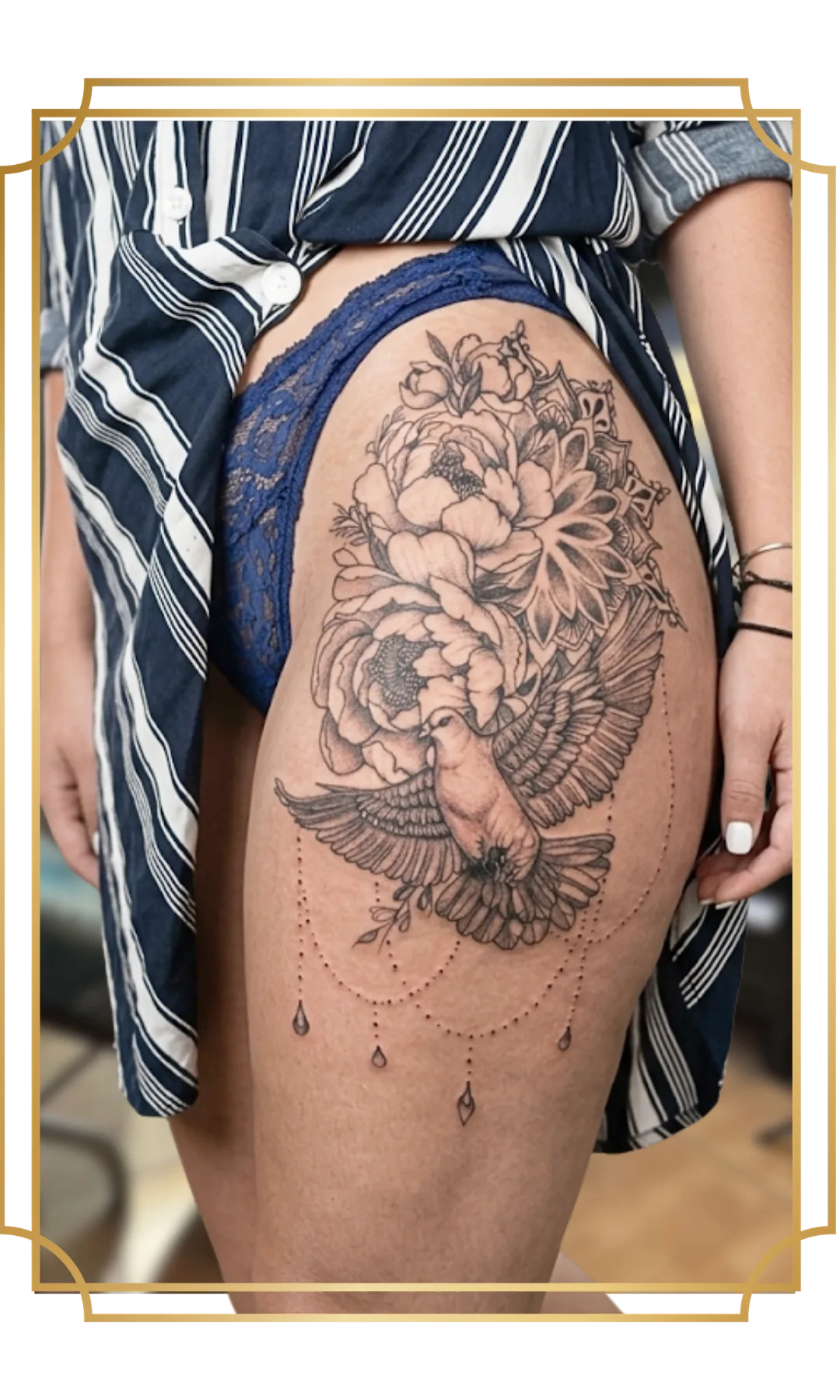 Delicate floral fine line tattoo design by Alek the Saint, San Marcos tattoo artist in California