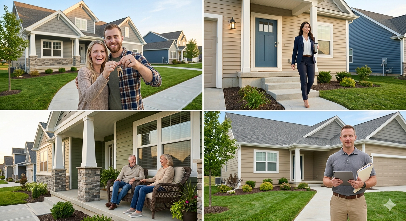 Four buyer profiles for new construction homes in Raytown Missouri including first time home buyers, KC commuters, downsizers, and investors showing who benefits most from affordable new build options near Kansas City with Heartland Homes KC