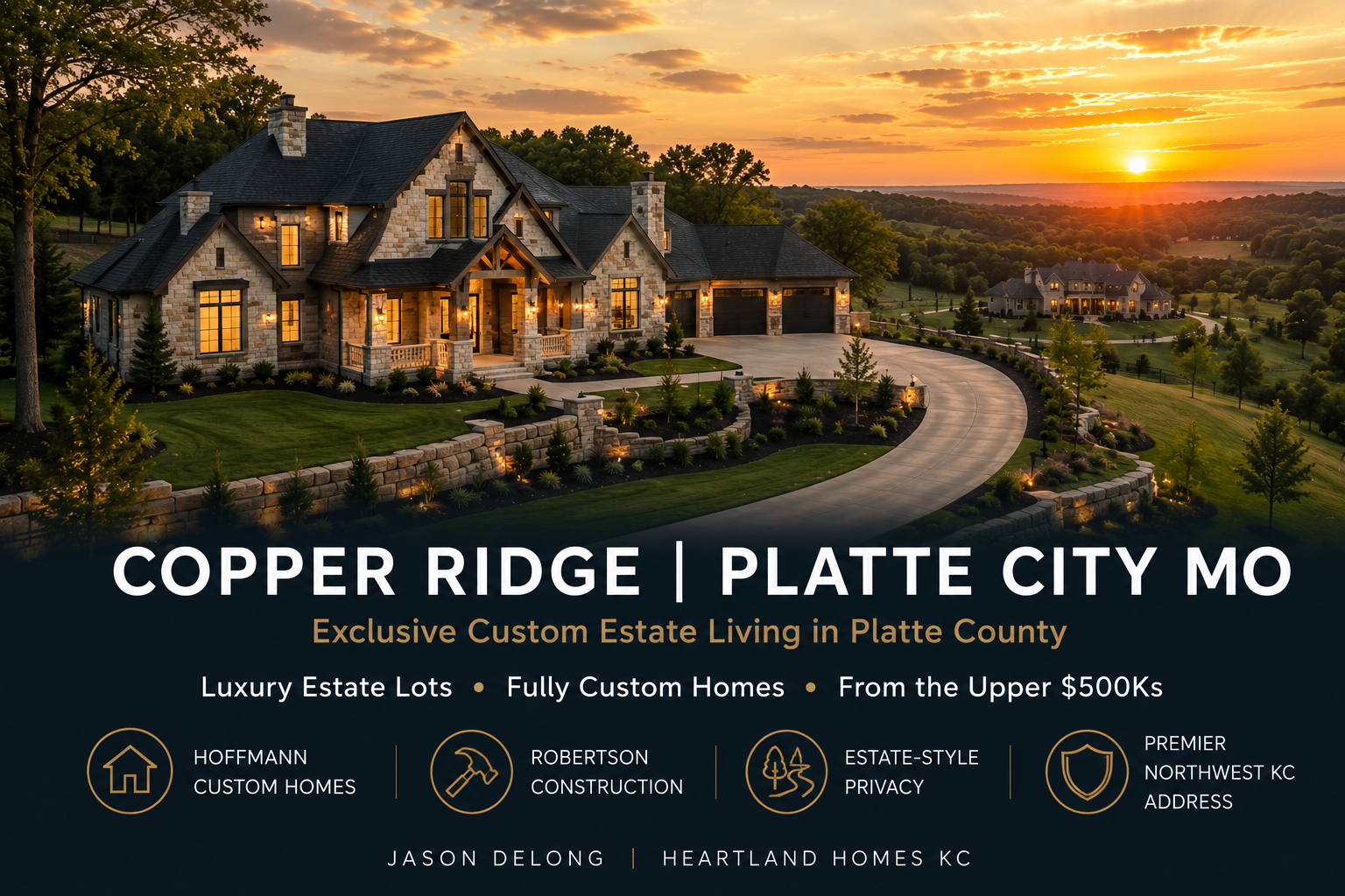 Fox Creek Platte City MO featuring affordable new construction homes, modern floor plans, and convenient Highway 92 suburban living near Kansas City